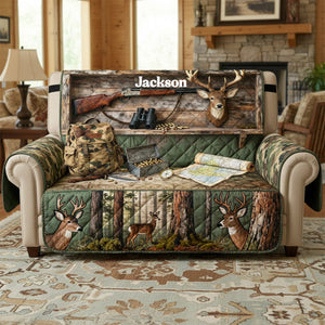 Deer Hunting Quilted Sofa Cover - Personalized Gifts For Hunters 01kimg290126
