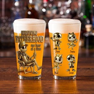 Spooky Dad and Kids Beer Glass - Personalized Gifts For Dad 01pglu280426