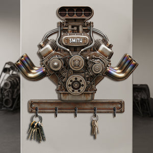 Drag Racing Engine Key Hanger - Personalized Gift For Biker 02NALU270625