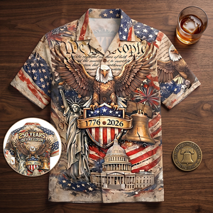 Celebrate America 250th Anniversary Hawaiian Shirt - Personalized Gifts For Patriots 01hutn250626