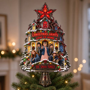 Lights Lead Us Home Christmas Tree Topper - Personalized Gifts For Family 02hadh170926