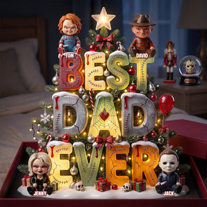 Best Mom/Dad Ever Horror Version Light Box - Personalized Christmas Gifts For Horror Lovers 04patn190826