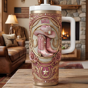 Vintage Western Cowgirl 40oz Tumbler - Personalized Gifts For Cowgirl 01NADT110226