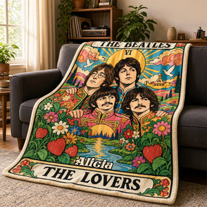 The Beatles The Lovers Tarot Card Blanket - Personalized Gift For Rock Lovers 05hudh281026