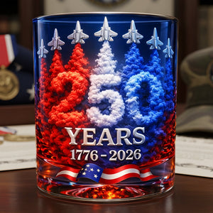 250th Anniversary 11oz Round Glass - Personalized Gifts For Patriotic 01TOTA240326