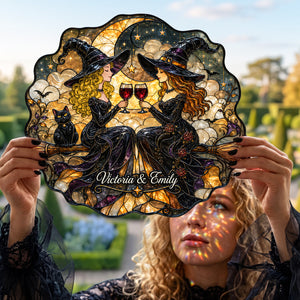 Witch Bestie Suncatcher Ornament Personalized Gifts For Friends 01NATA230726