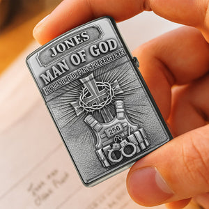 Police Man Of God Lighter, Personalized Gifts For Police Officer 05qhtn120825