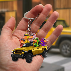 Happy Ducks Keychain - Personalized Gifts For Off-road Lovers 02qhqn281224