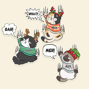 Scratching Cat, Gift For Cat Lover, Personalized Decal, Cat Scratching Plastic Decal, Christmas Gift EEA - Home Decor - GoDuckee