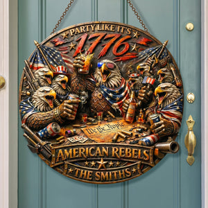 USA Independence Party Metal Sign - Personalized Gift For Patriot Family 01TYQN050326