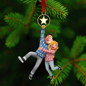 Fun Couple Hanging Together Acrylic Ornament - Personalized Gifts For Couple 01qhqn281025 - Ornament - GoDuckee
