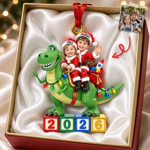 Custom Photo Dinosaur Kid Ornament - Personalized Gifts For Christmas Ornament 02TYDH140926