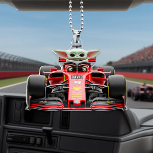 Baby Green Alien Driver Car Ornament Personalized Gifts For Racing Fans 01natn240725