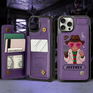 Horror Character Leather Flip Wallet Phone Case - Personalized Gifts For Horror Lovers 03nata200825