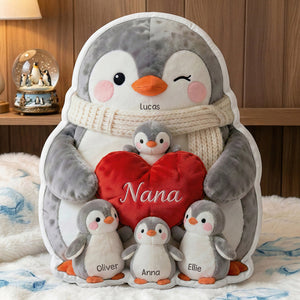 Penguin Mom Pillow - Personalized Gifts For Mom 01NADT020326