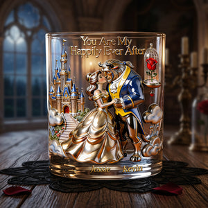 Romantic Couple Round Glass - Personalized Gifts For Couple 02OHTA150626