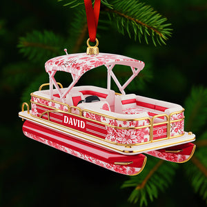 Toile de Jouy Christmas Ornament - Personalized Gifts For Pontoon Lovers 01pgqn071025