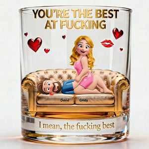 Cheeky Couple 11oz Round Glass - Personalized Gifts For Couple Valentine Drinking Glass 03NAQN240126
