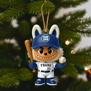 Christmas Bunny Baseball Ornament- Personalized Gift For Baseball Lovers 02HUDT290825
