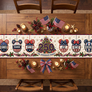 Christmas Family Bubble Quilted Table Runner - Personalized Gifts For Family 05nadh260826