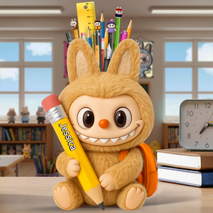 Fluffy Buddy Wooden Pen Holder Personalized Gifts For Kids 02NALU240725