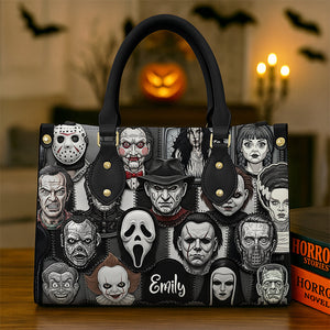 Horror Patches Leather Bag, Personalized Gifts For Horror Movie Fans 02qhqn080825