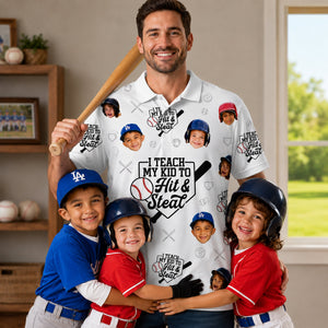 Custom Photo Proud Baseball Dad Polo Shirt, Personalized Gifts For Dads 02qhlu090526-Homacus