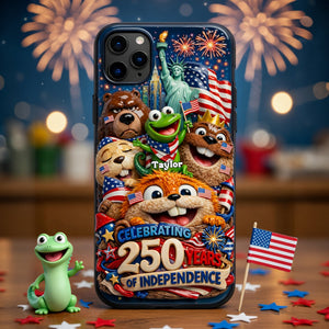 USA 250th Anniversary Cute Character Squad Phone Case - Personalized Gifts 07tylu160326