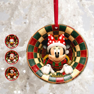 Cute Round Ceramic Ornament - Personalized Gift For Christmas Ornament 04PGMG021025