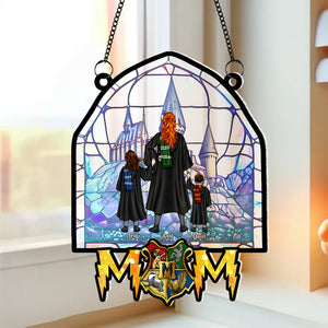 Personalized Gifts For Mom Suncatcher Ornament 01httn240424tm Witch and Kids-Homacus