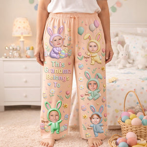 Cute Bunny Grandkids Pajama Pants - Custom Photo Gifts For Grandma 04nalu100326