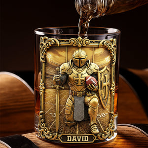 Kneeling Knight Sports Drinking Glass - Personalized Gifts For Christian 06HULU031025-Homacus