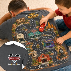 Retro Race Road Map 3D Shirt - Personalized Gifts For Dads 03natn210526