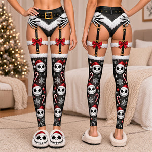 Naughty Spooky Christmas Leggings - Personalized Gifts For Her 02tydt211026