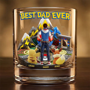 The Best Dad Of Little Trainers Round Glass - Personalized Gifts For Dads 04OHTN240426