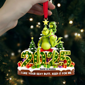 Playful Green Couple Ornament - Personalized Gift For Couples 06OHLU121125