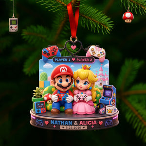 Gaming Couples Acrylic Ornament - Personalized Christmas Gifts For Couple 07tolu030826
