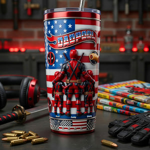 Funny Fighter Dad And Kids - Celebrating USA 250th Anniversary Tumbler - Personalized Gifts For Dads 03tyqn300426