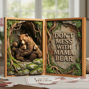 Mama Bear Acrylic Plaque - Personalized Gifts For Mom 02hyta100226