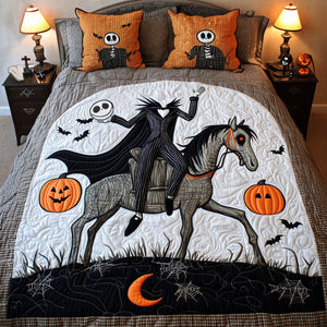 Halloween Skeleton Rider - Personalized Gifts For Spooky Movie Lovers Quilt Bed Set 02TGMG070825