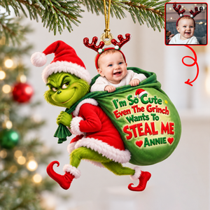Custom Photo Steeling Cute Baby Ornament - Personalized Gifts For Christmas Ornament 11HUQN211026