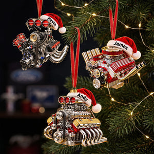 Drag Racing V8 Engine Ornament - Personalized Gifts For Racing Fans Christmas Ornament 04NATA121026