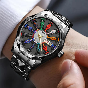 Auto Racing Car Stainless Steel Men's Watch Personalized Festive Gifts For Racing Lovers 05natn280725