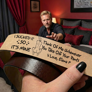 Cheeky Couple Secret Message Men's Belt - Personalized Gift For Him 01HULU270126