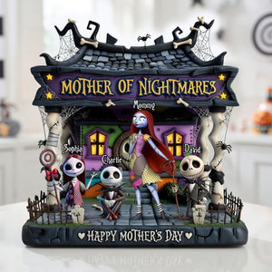 Spooky Mom And Kids Acrylic Plaque - Personalized Gifts For Mother's Day Plaque 01OHLU150426