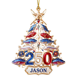 Fishing 250th USA Anniversary Ornament - Personalized Gifts For Christmas 04pgqn220826