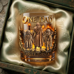 Dad's Epic Journey Round Glass - Personalized Gift For Dads 01PATA190526