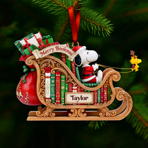 Reading Joy Sleigh Ornament - Personalized Gift For Book Lovers 03KILU291025