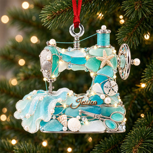 Sewing Maching Seas Glass Ornament, Personalized Gifts For Sewing Lovers 03QHDH260926
