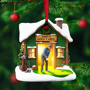 Golf Cabin Christmas Ornament - Personalized Gift For Golfers 05OHLU140825